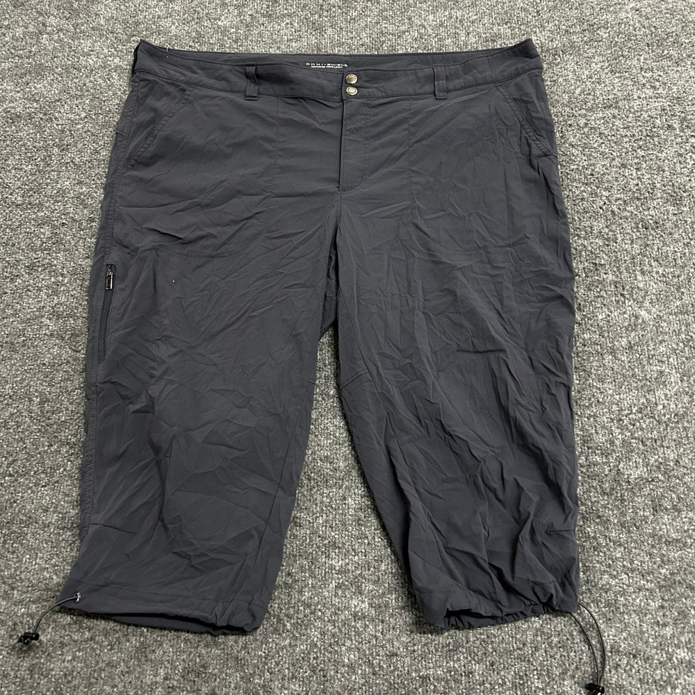 Columbia Capri Pants Womens Size 20W Gray Omni-Shield Hiking Outdoor Lightweight